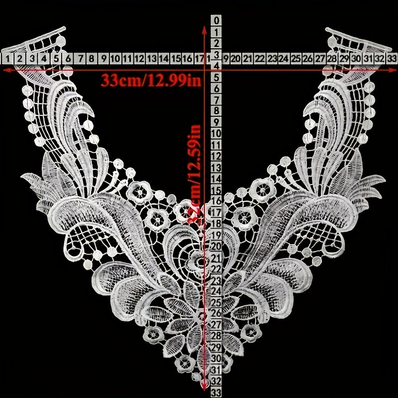 Water-Soluble Embroidered Lace Fake Collar