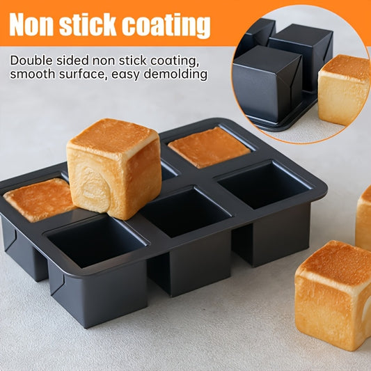 6-Cavity Non-Stick Carbon Steel Baking Mold with Lids