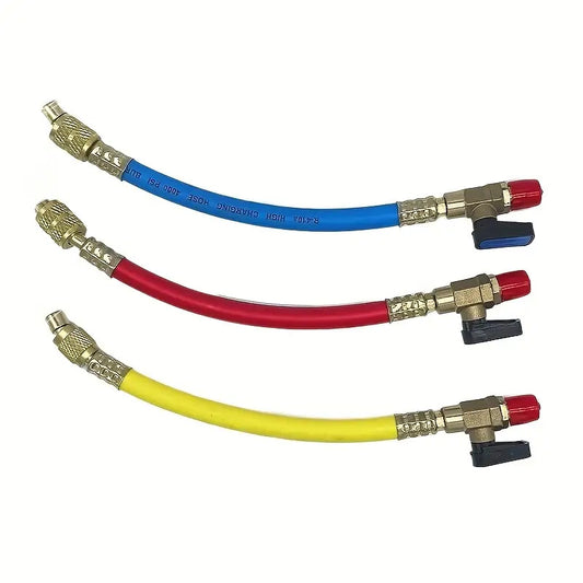 3pcs A/C Refrigeration Charging Hose Set with Ball Valve