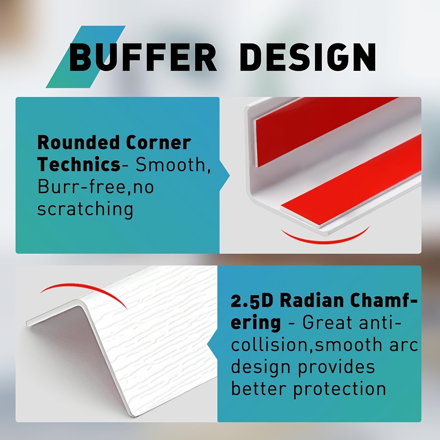 1-meter long self-adhesive PVC corner protection strip