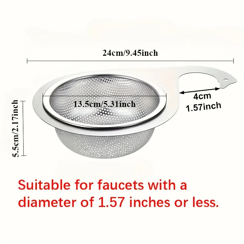 Space-Saving Stainless Steel Kitchen Sink Filter