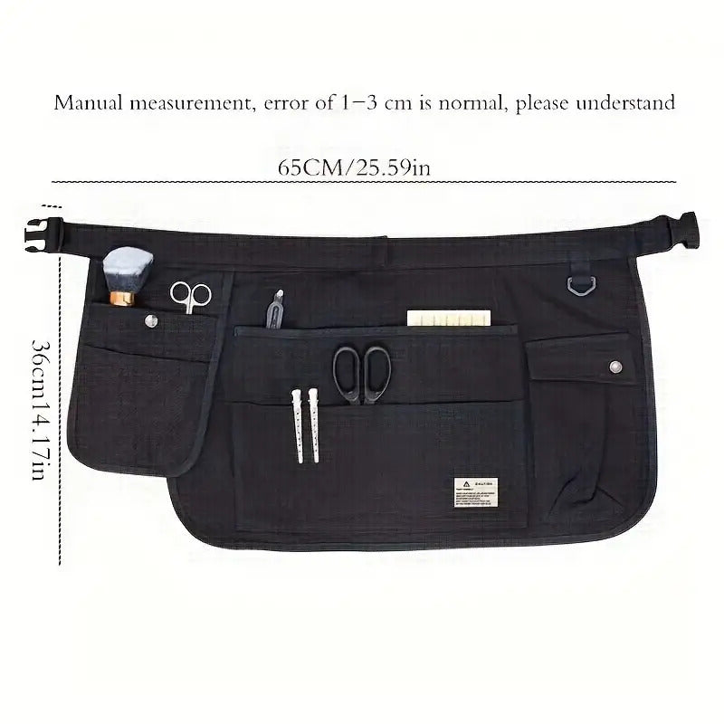Versatile Half-Length Tool Apron for Barbers with Multiple Pockets