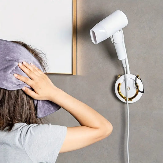 Universal Traceless Wall Mounted Hair Dryer Storage Rack