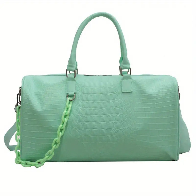 Large Capacity Crocodile Embossed Sports Bag
