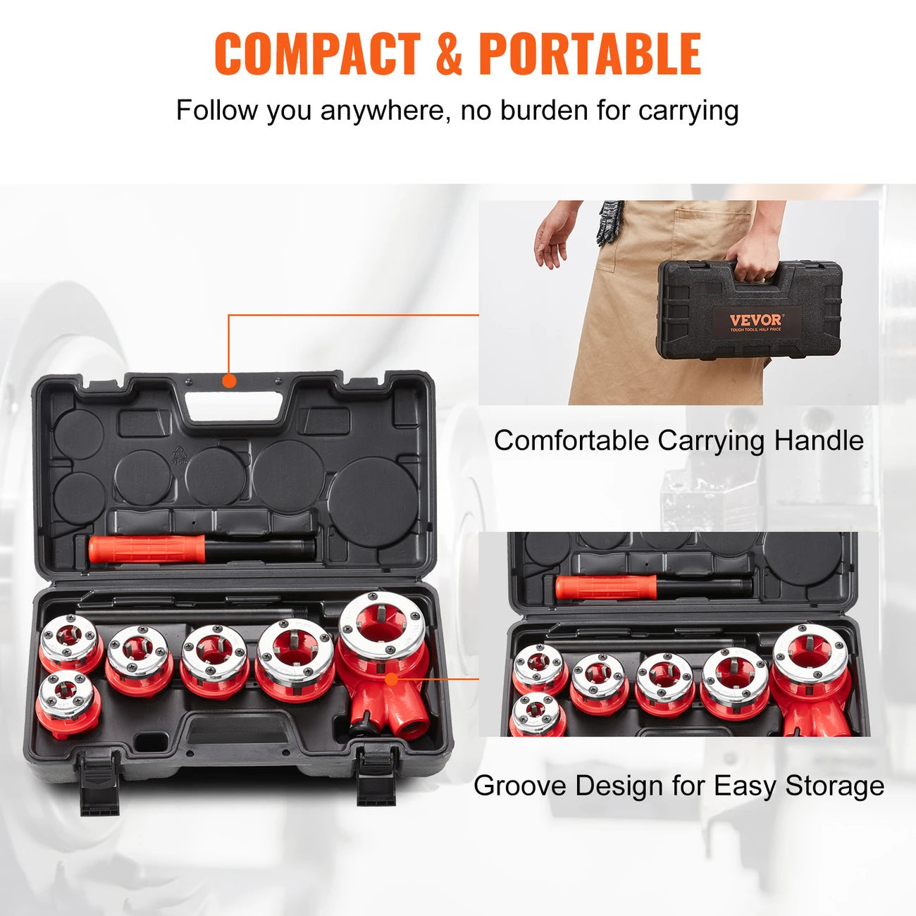 VEVOR Ratchet Pipe Threader Kit