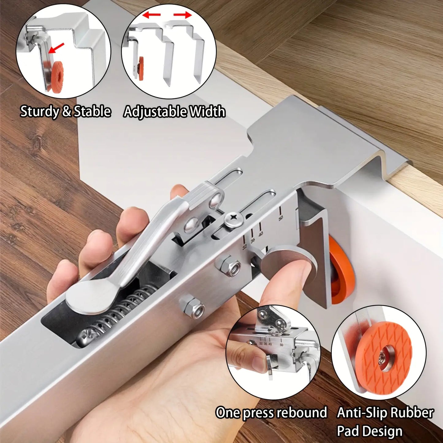 Durable 1pc Adjustable Metal Drawer Clamp with Telescopic Panel Holder